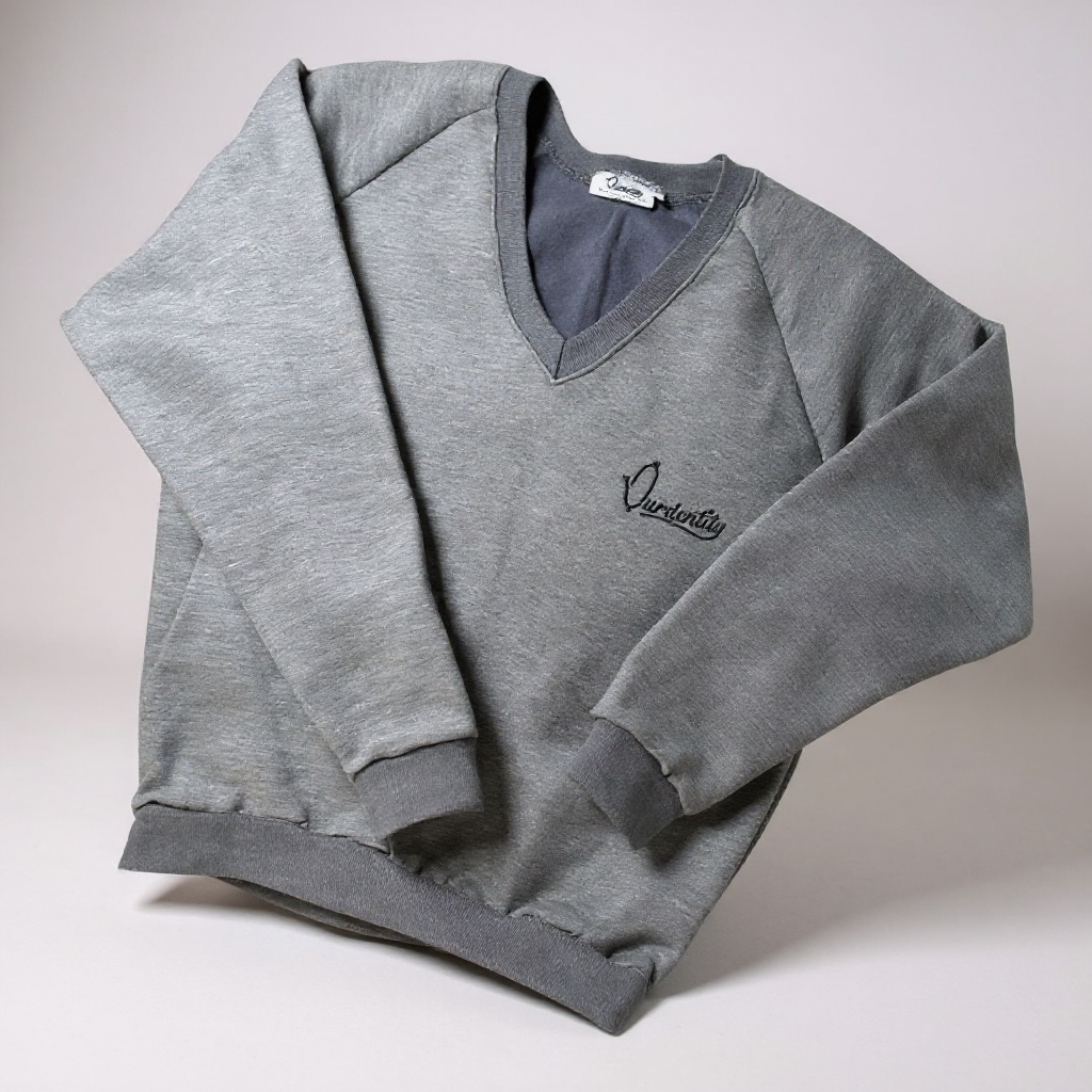 Smoke Grey V Neck Jumper
