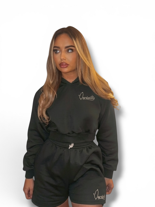 Raven Grey Loungewear Set with our Signature Satin Lined Hood