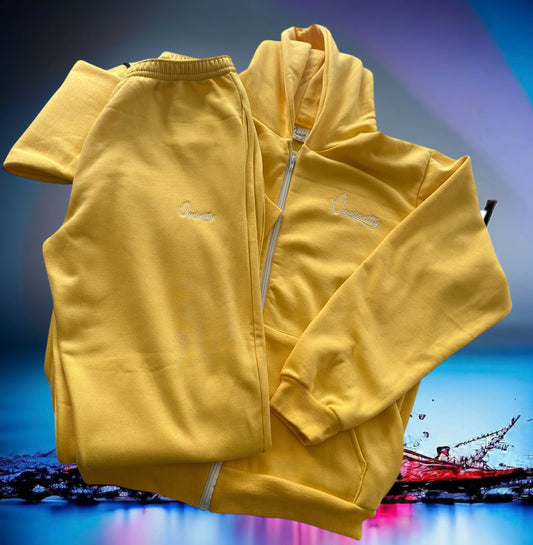 Yellow zip tracksuit