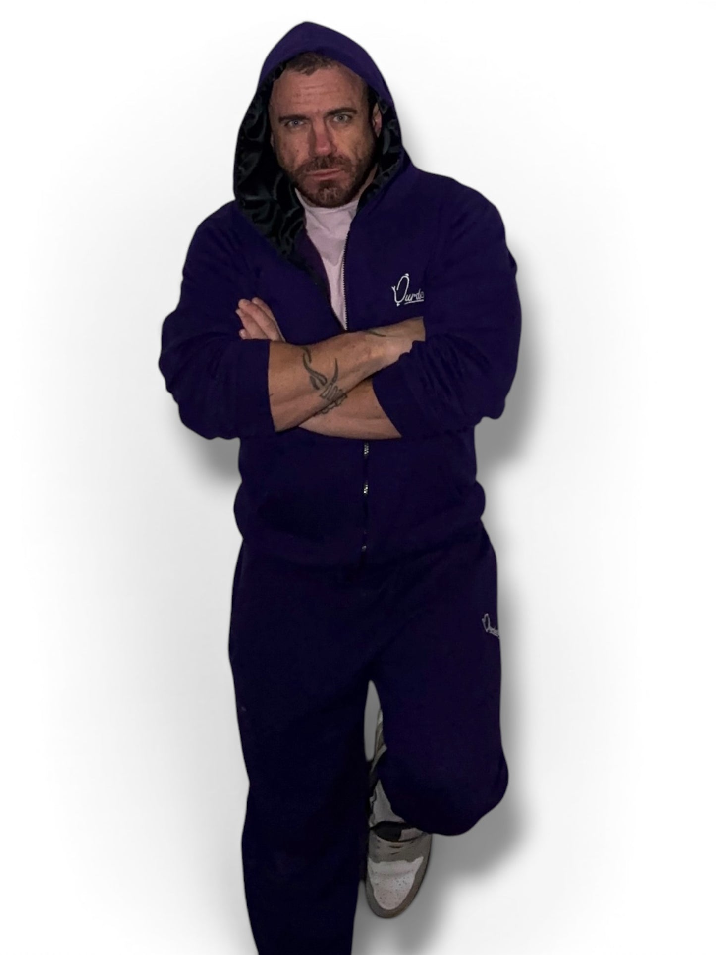 Luxe Purple Tracksuit with Satin Lined Hood