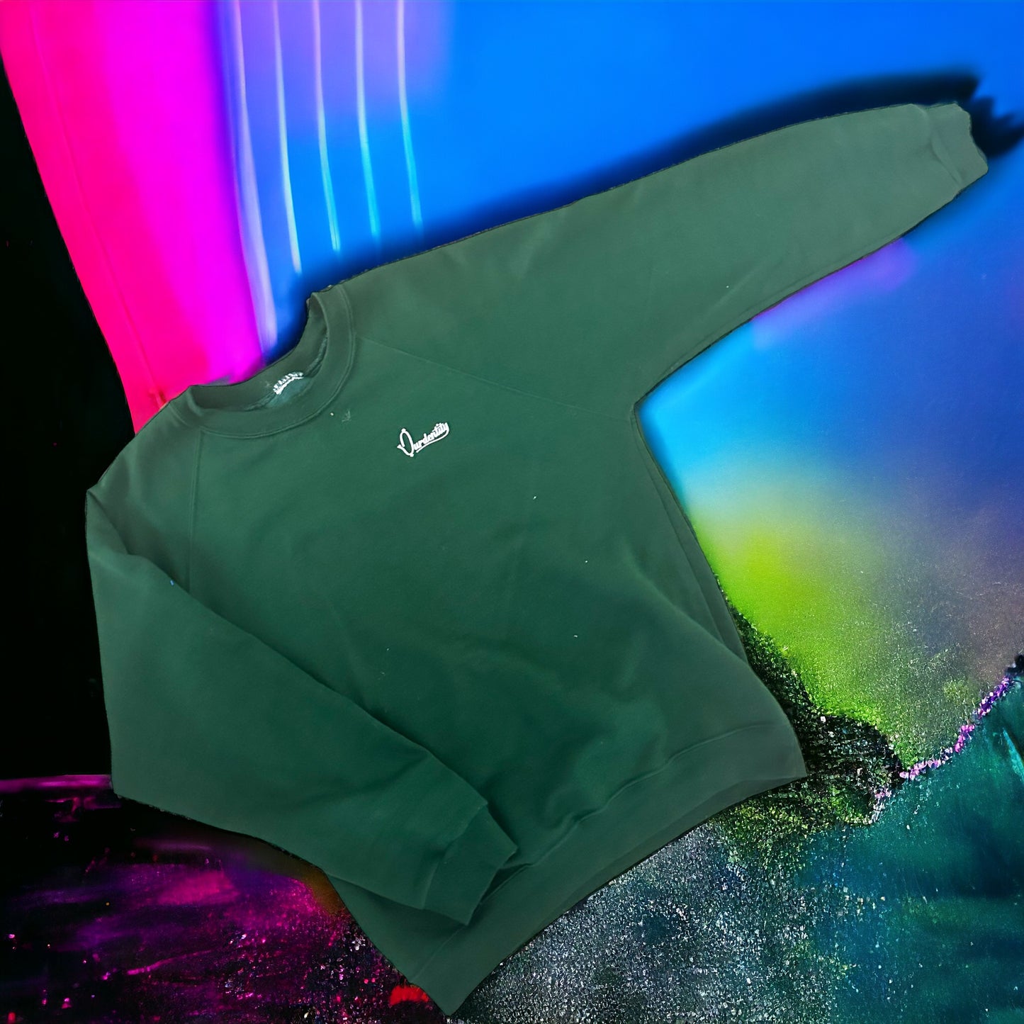 Green jumper crew neck