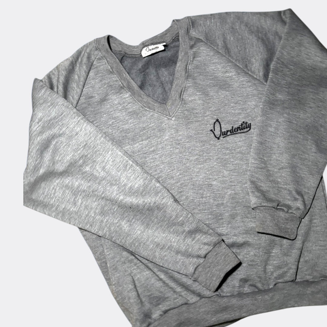 Smoke Grey V Neck Jumper