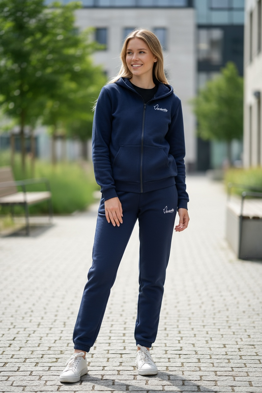 Navy Blue Full Zip Cuff Bottom Tracksuit
