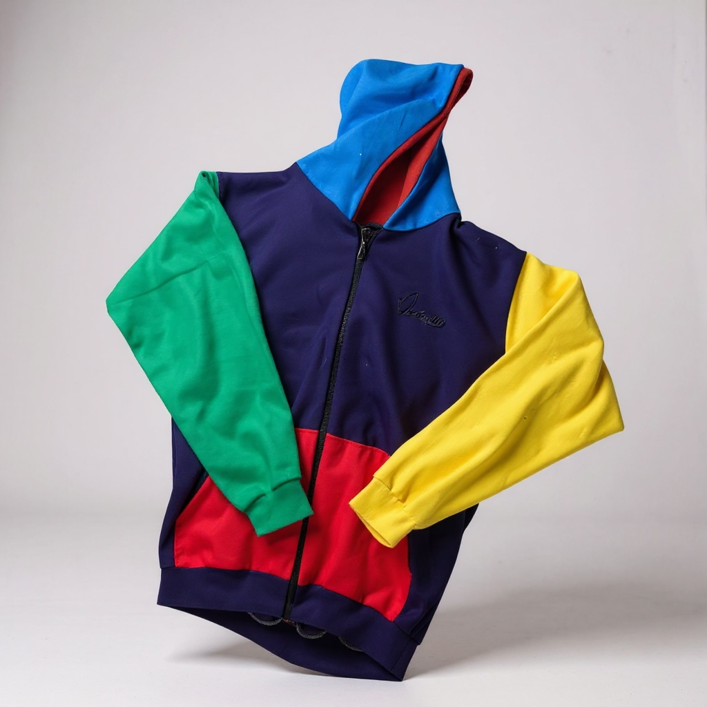 Colourblock Zip Hoodie Purple