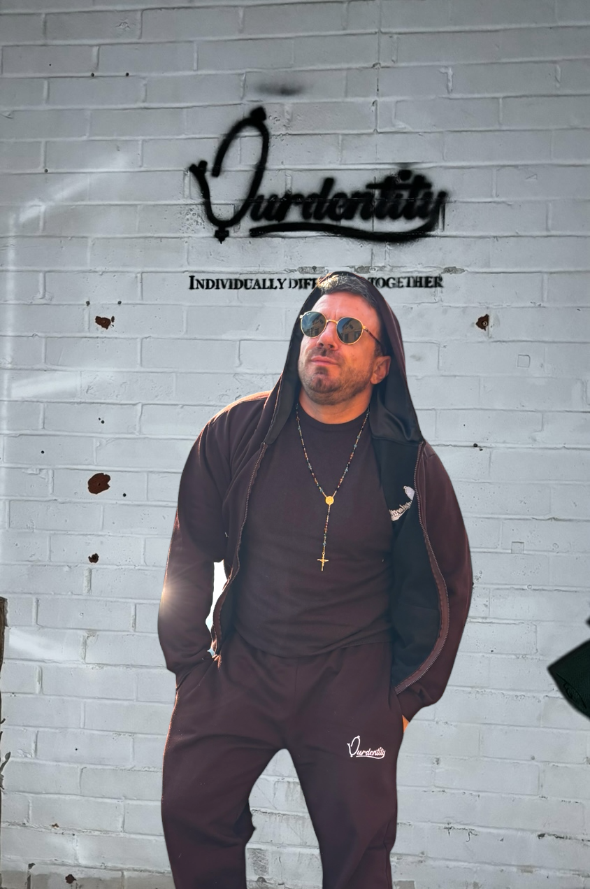 Luxe Brown Tracksuit with Satin Lined Hood