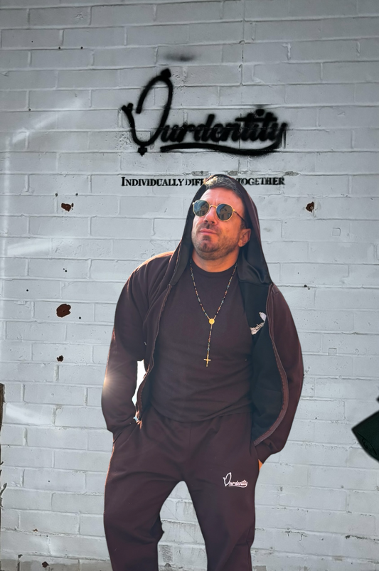 Luxe Brown Tracksuit with Satin Lined Hood