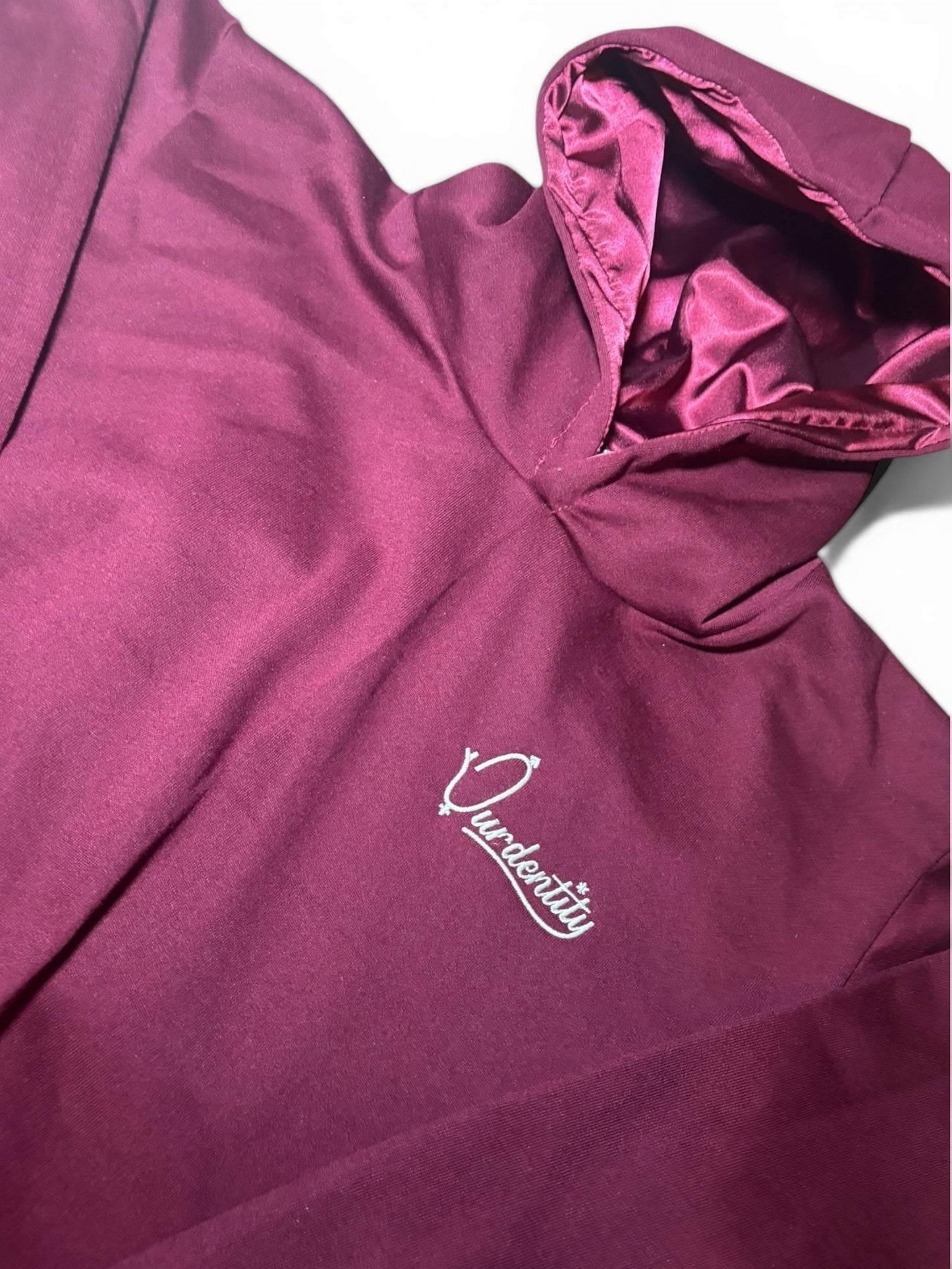 Satin Lined Dark Wine Hoodie