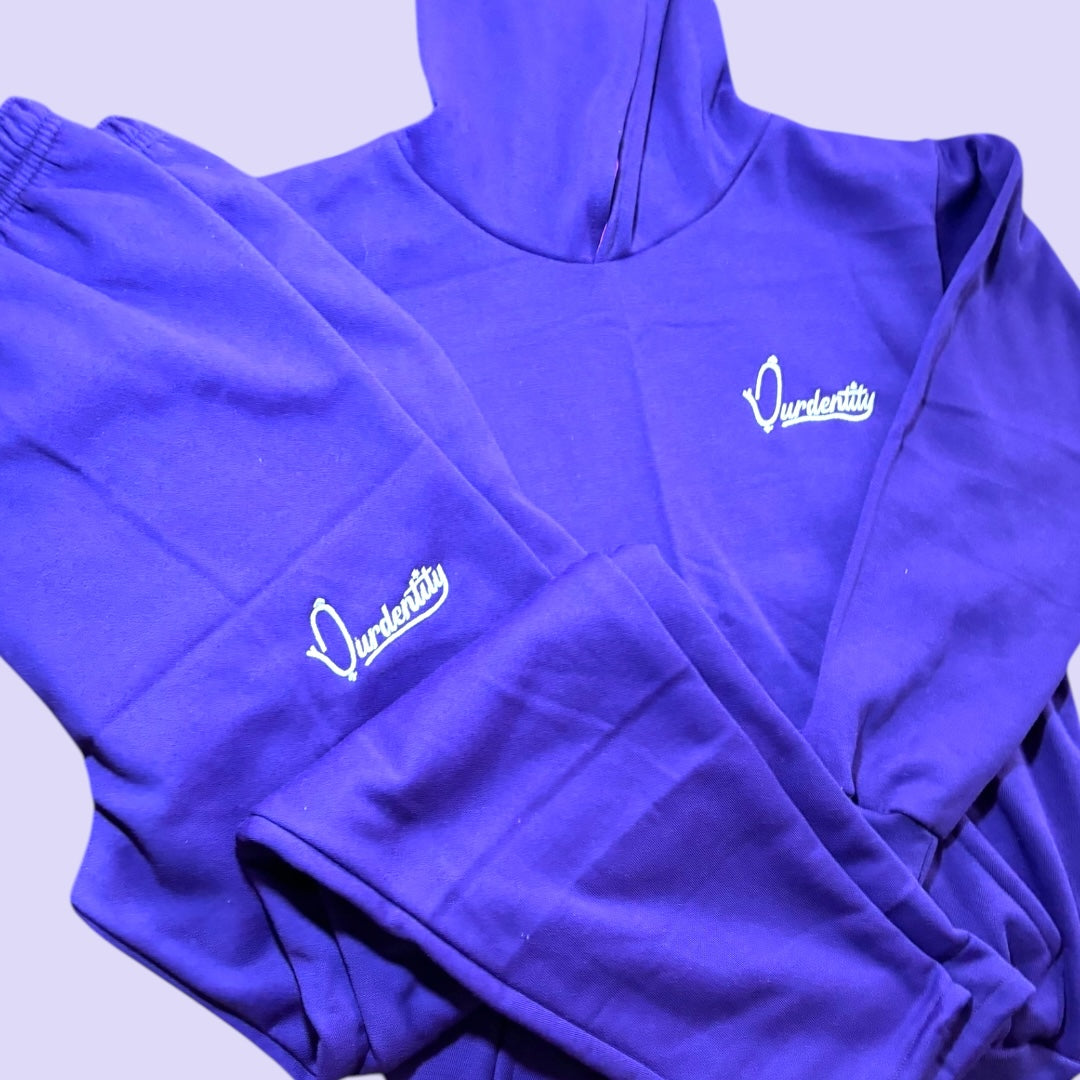 Purple Overhead Tracksuit with Open Ankle Bottoms