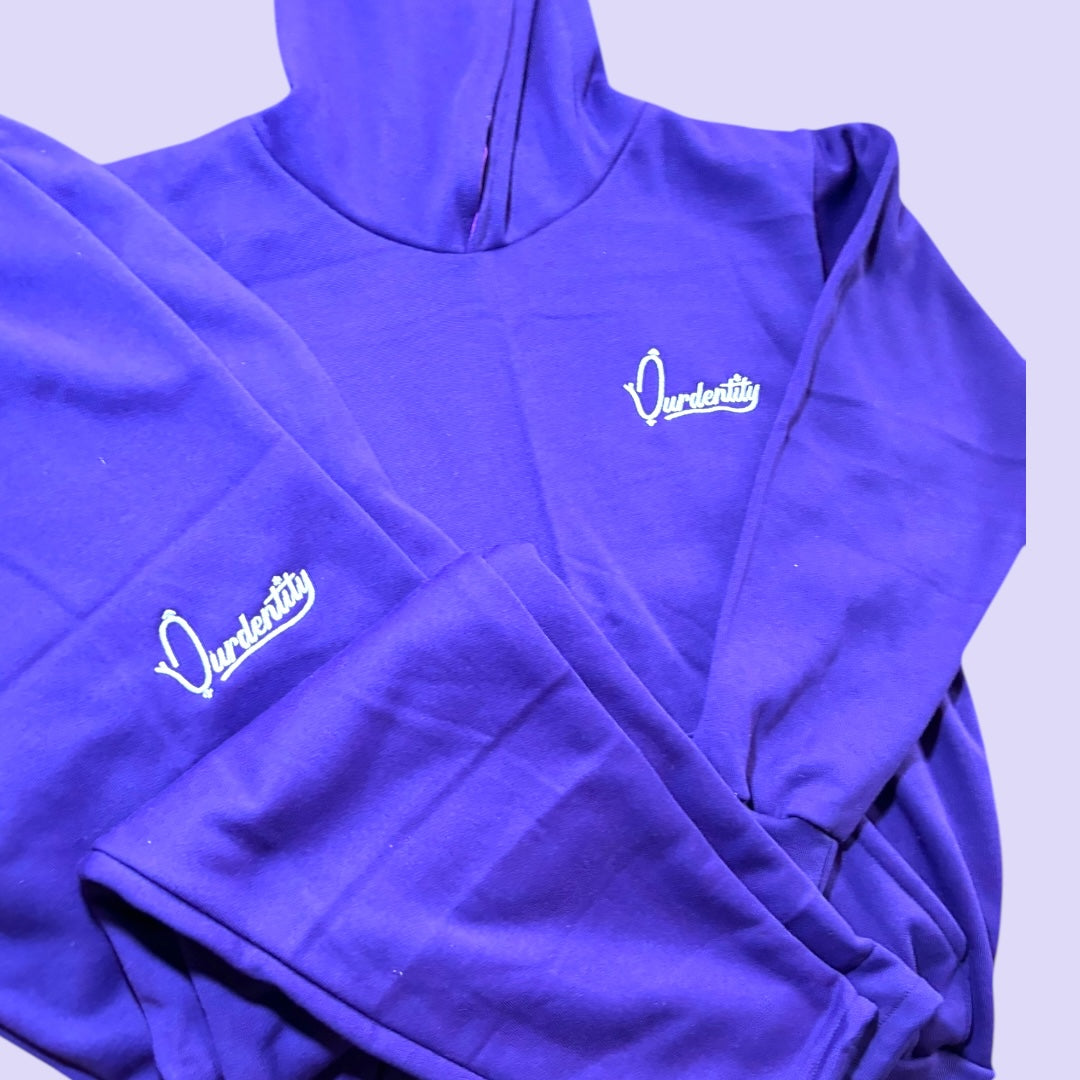 Purple Overhead Tracksuit with Open Ankle Bottoms