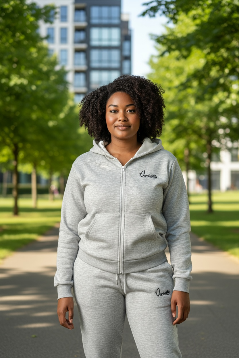 Silver Grey Full Zip Hoodie