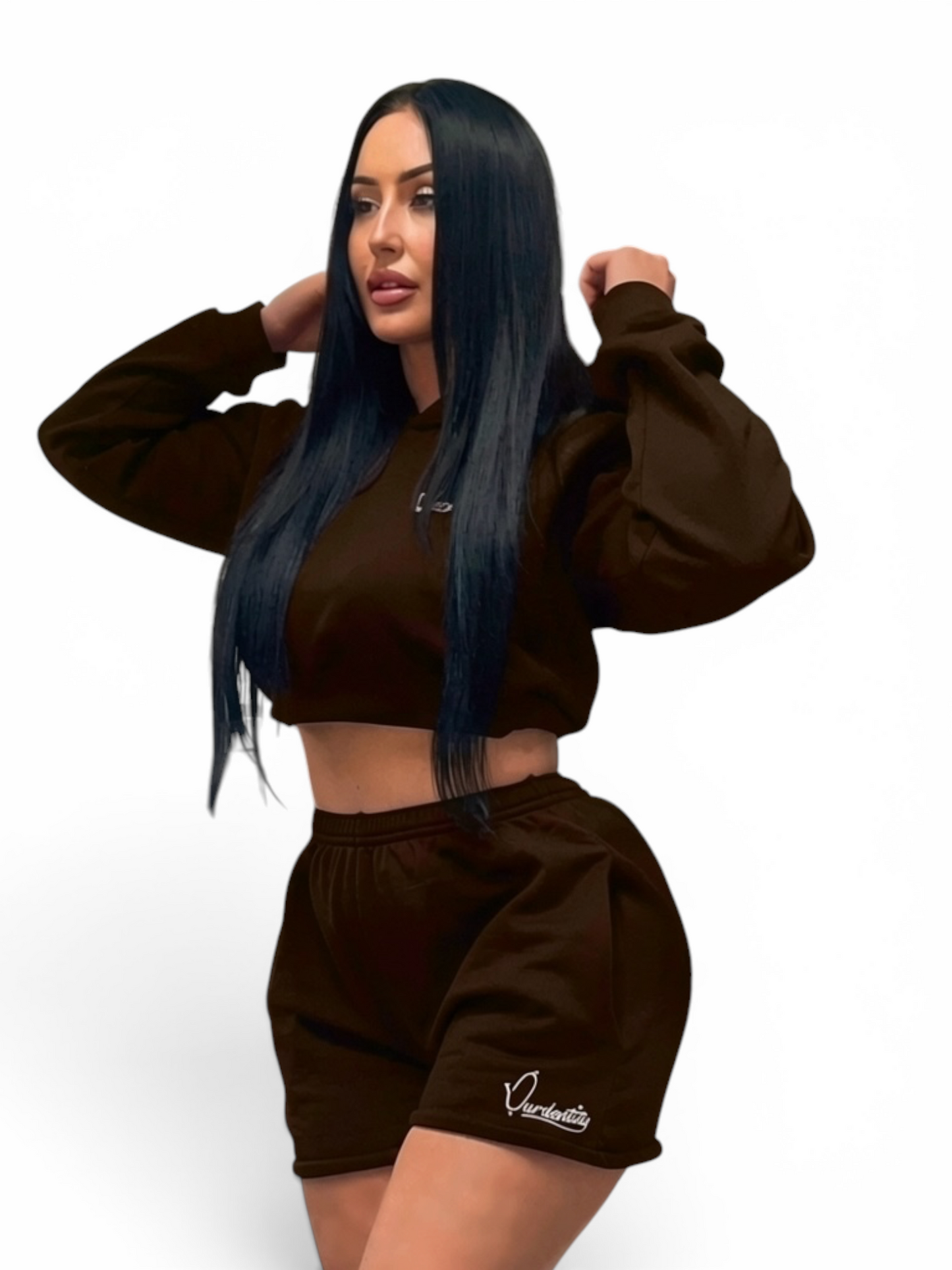 Chocolate Loungewear Set with our Signature Satin Lined Hood