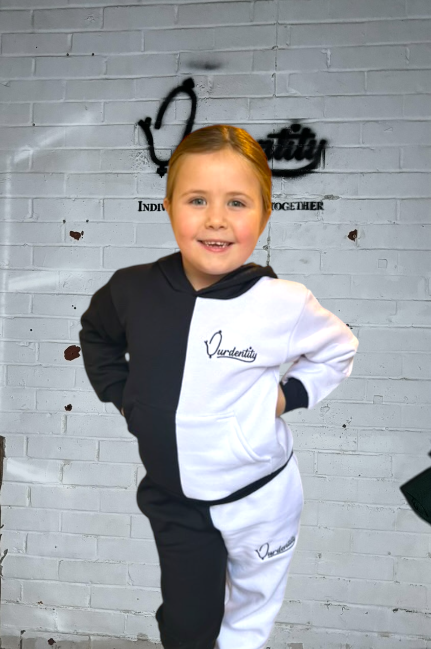 Black and White Kids Tracksuit