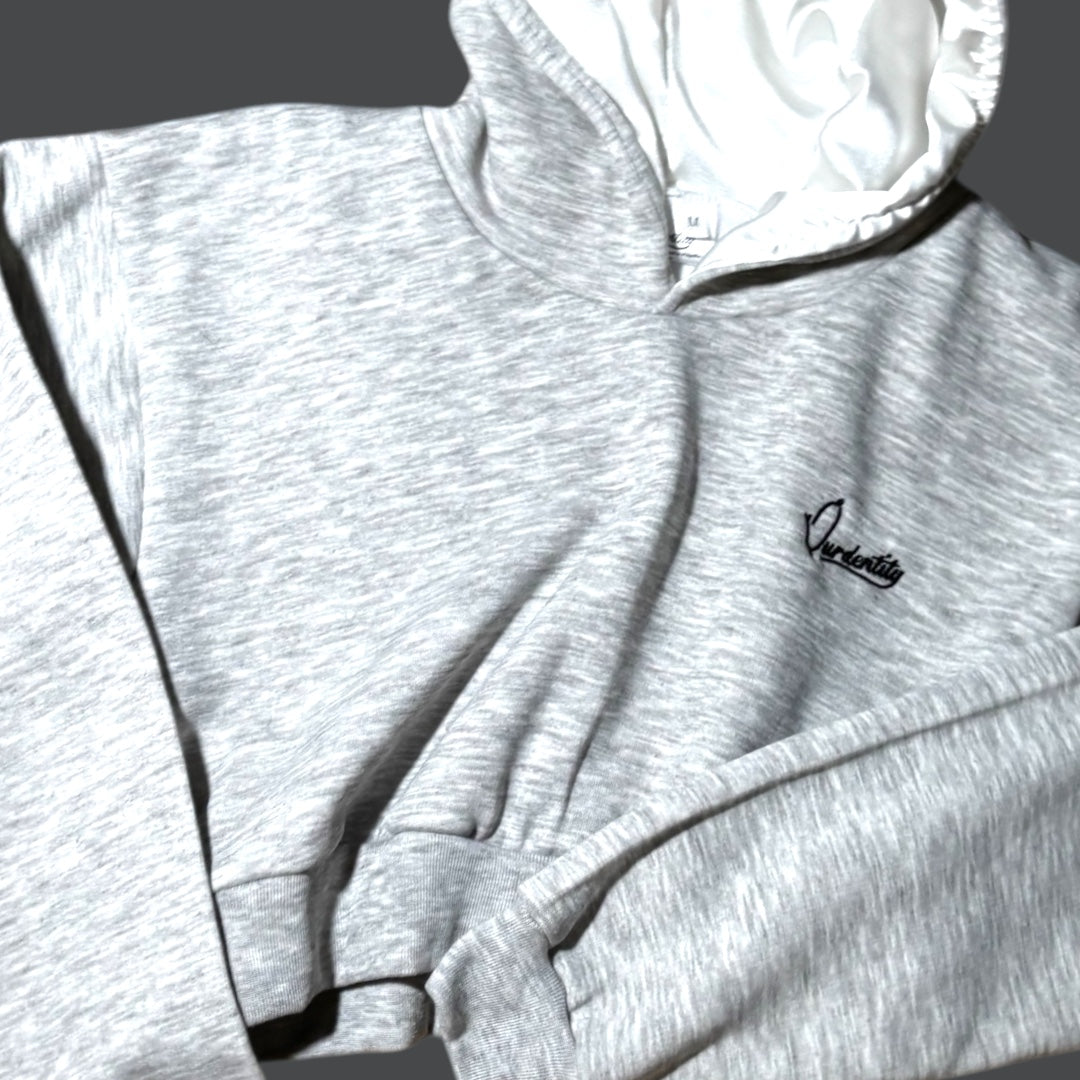 Silver Grey Crop Overhead Hoodie