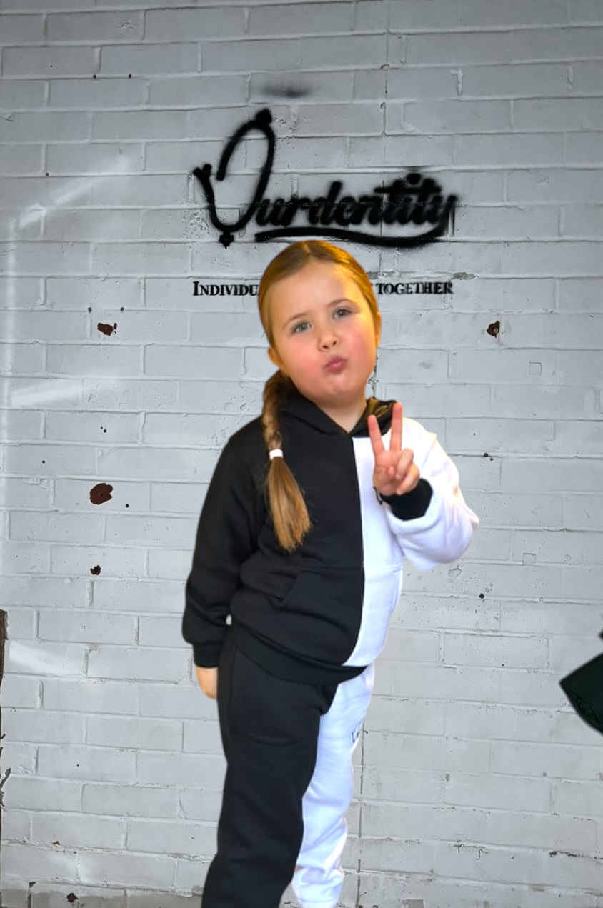 Black and White Kids Tracksuit