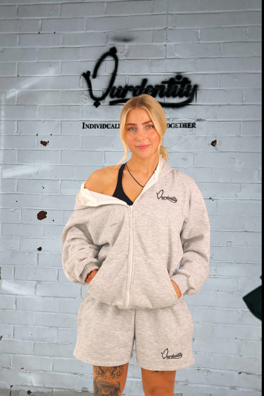 Satin Lined Silver Grey Hoodie