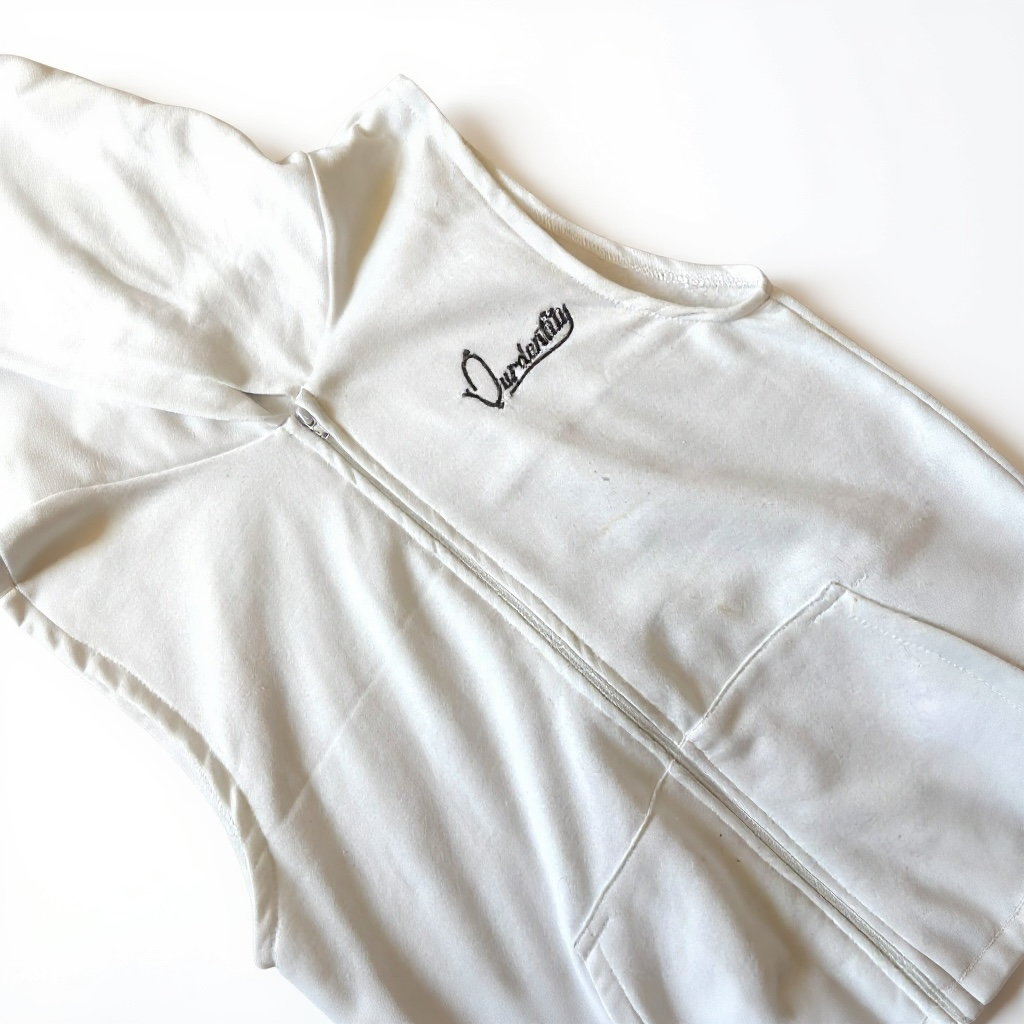 White Sleeveless Hoodie