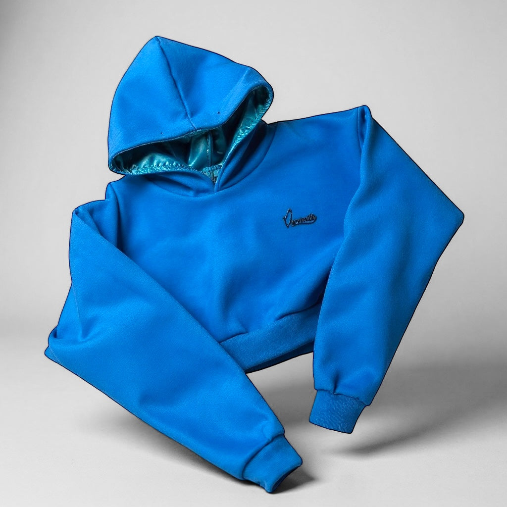 Sky Blue Crop Overhead Hoodie