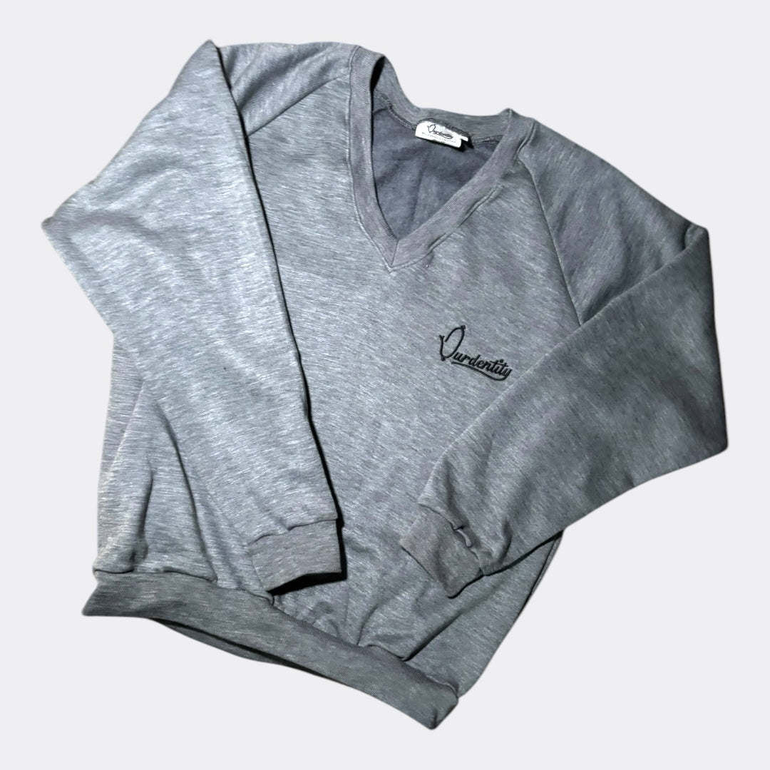 Smoke Grey V Neck Jumper