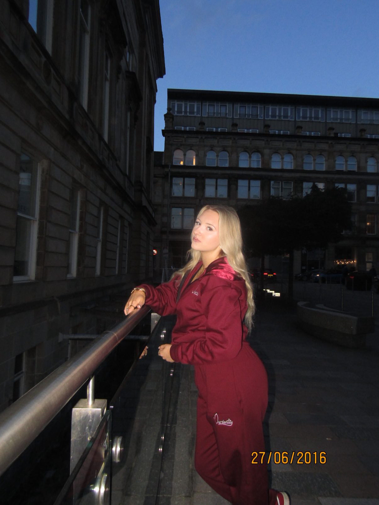 Dark Wine Zip Tracksuit with Satin Lined Hood