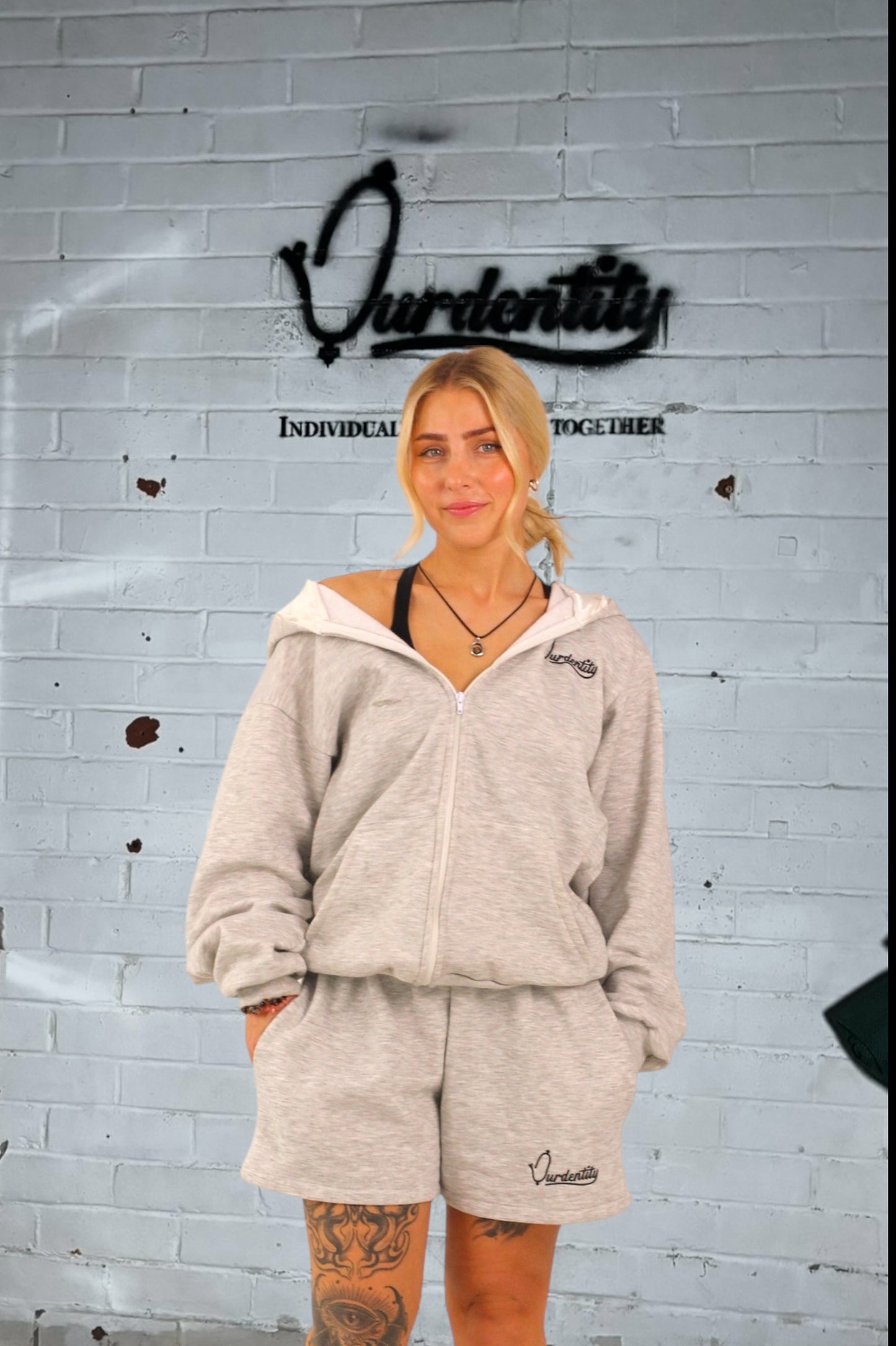 Satin Lined Silver Grey Hoodie
