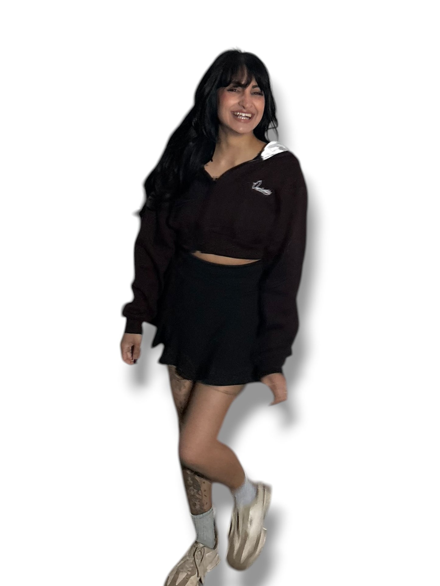 Chocolate Brown Luxe Crop Hoodie