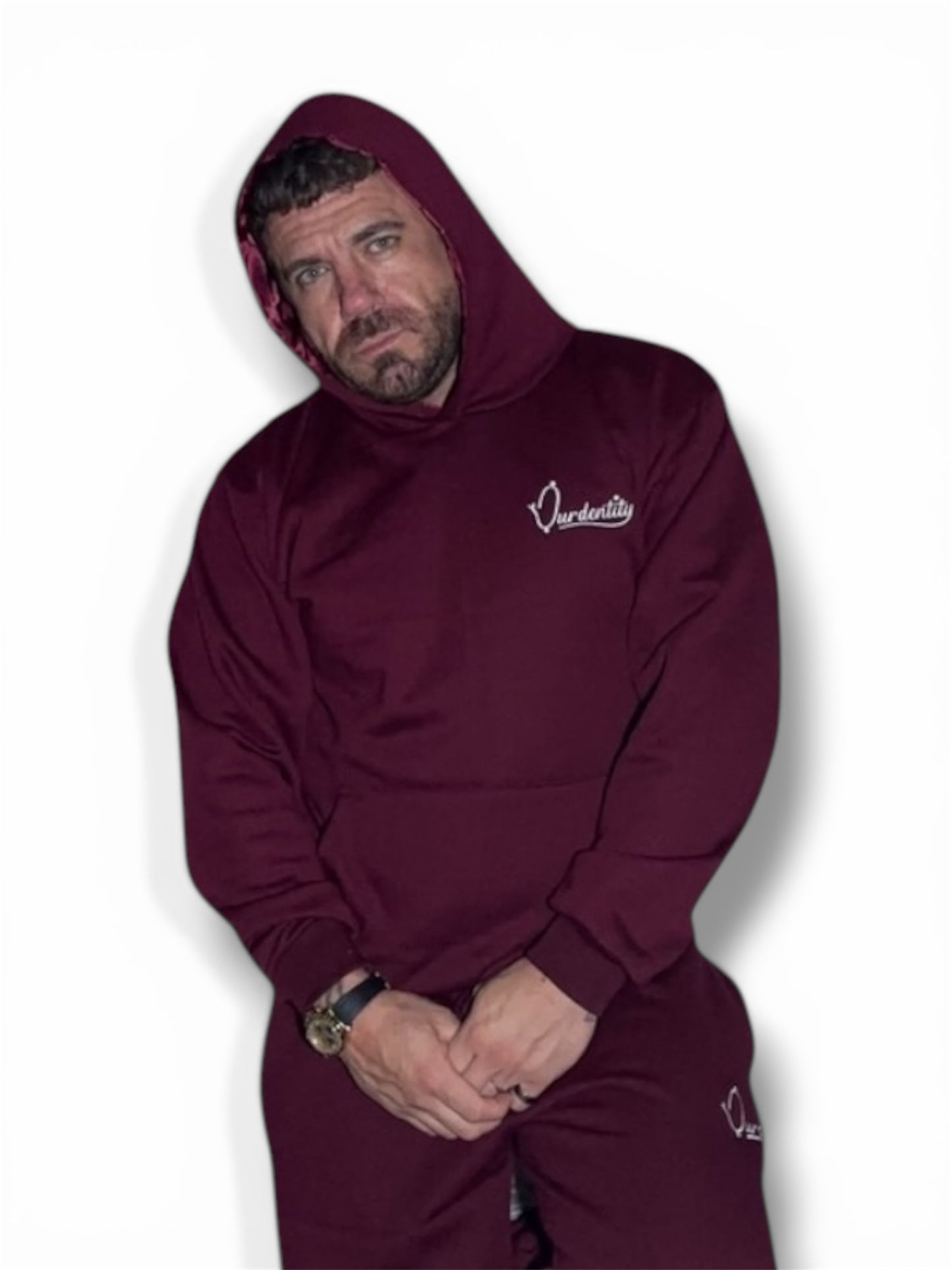 Luxe Dark Wine Tracksuit with Satin Lined Hood