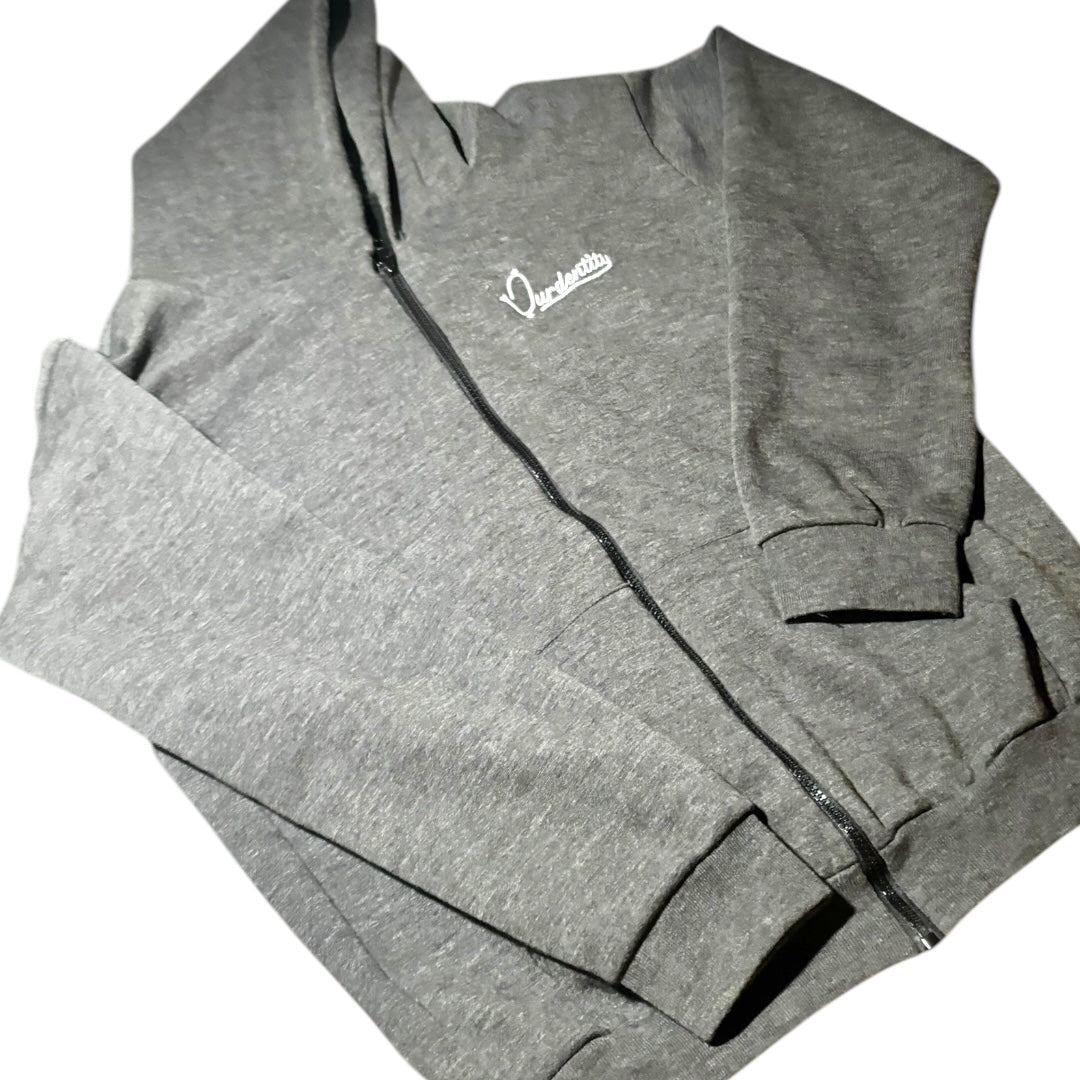 Smoke Grey Full Zip Hoodie