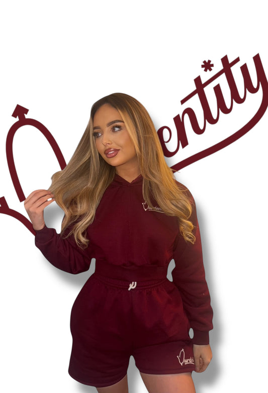 Dark Wine Loungewear Set with our Signature Satin Lined Hood