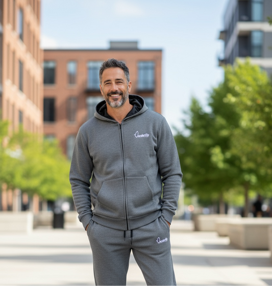 Satin Lined Raven Grey Full Zip Hoodie