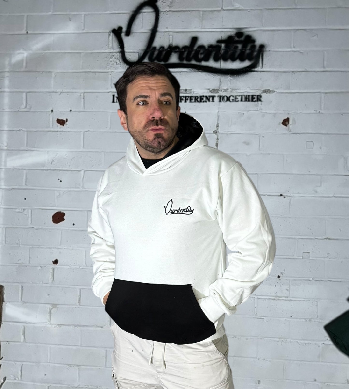 Signature White and Black Hoodie