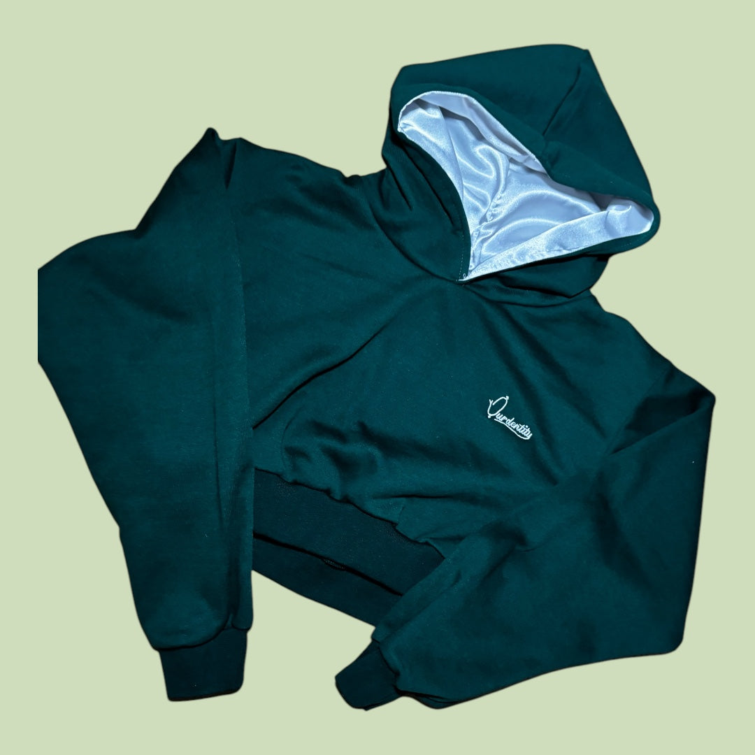 Foret Green Crop Overhead Hoodie