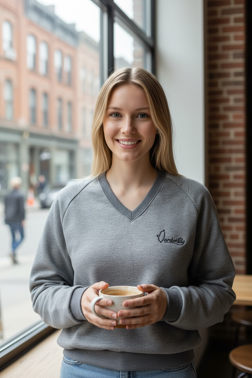Smoke Grey V Neck Jumper