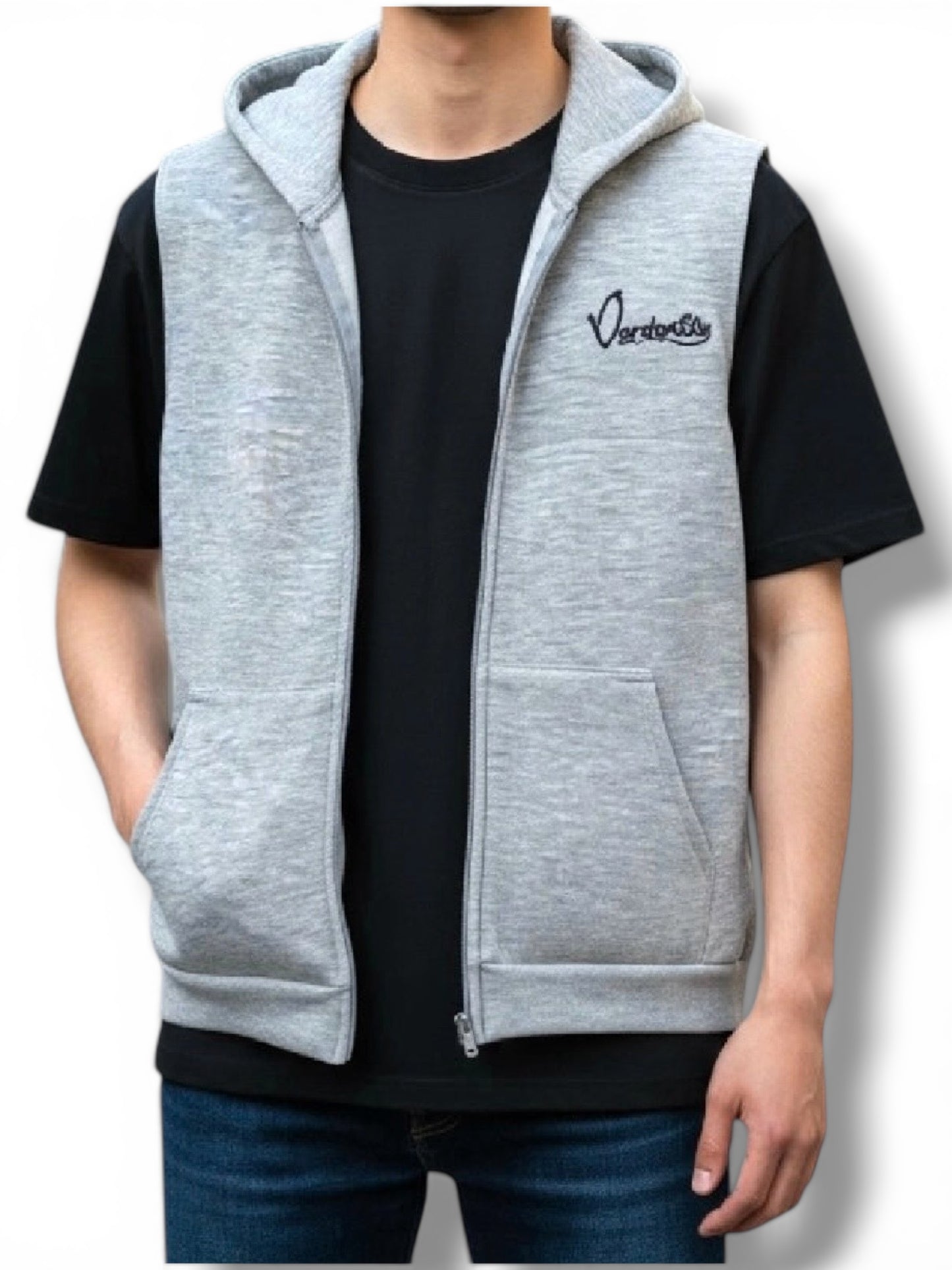 Silver Grey Signature Sleeveless Hoodie