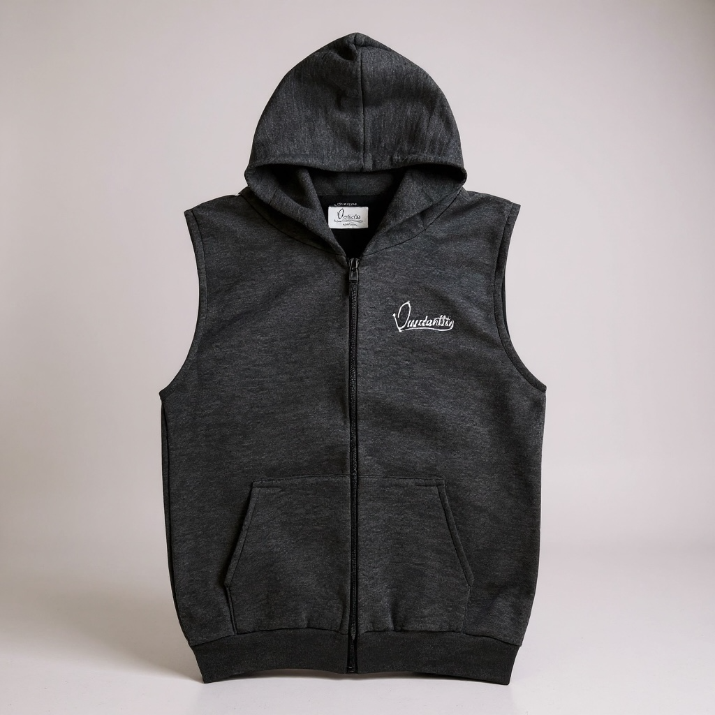 Raven Grey Sleeveless Hoodie