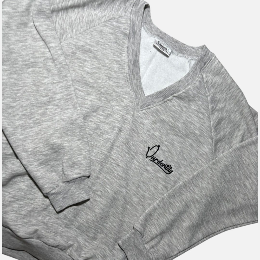 Smoke Grey V Neck Jumper