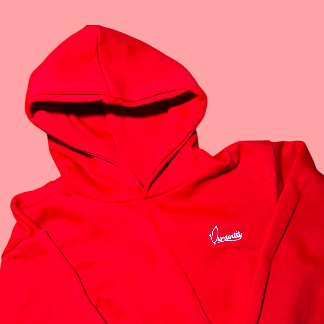 Red Crop Overhead Hoodie