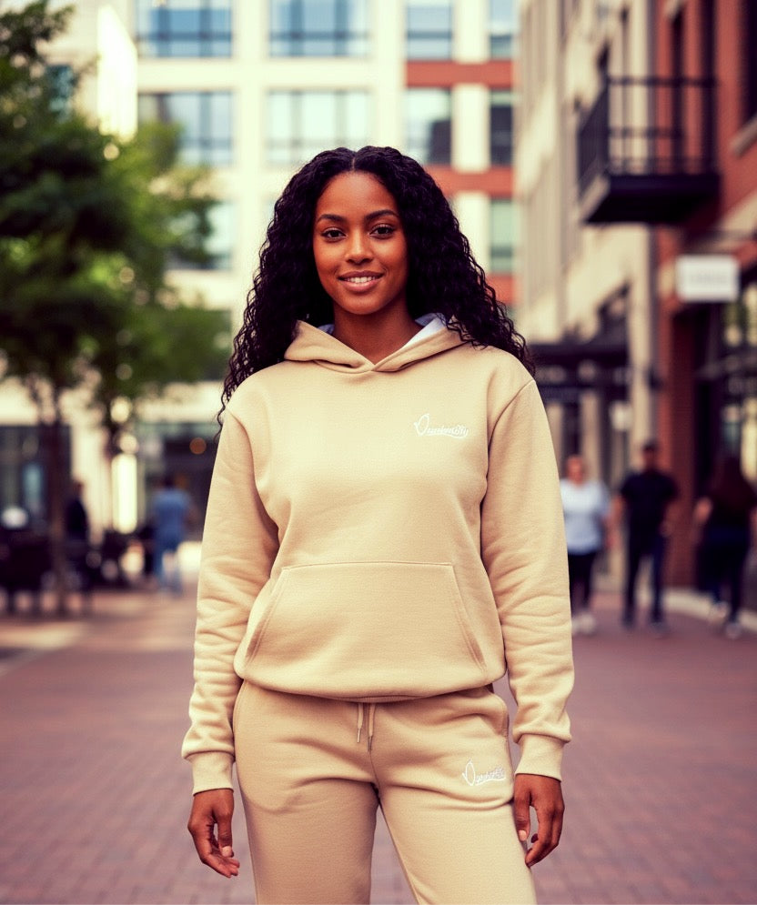 Satin Lined Caramel Overhead Hoodie