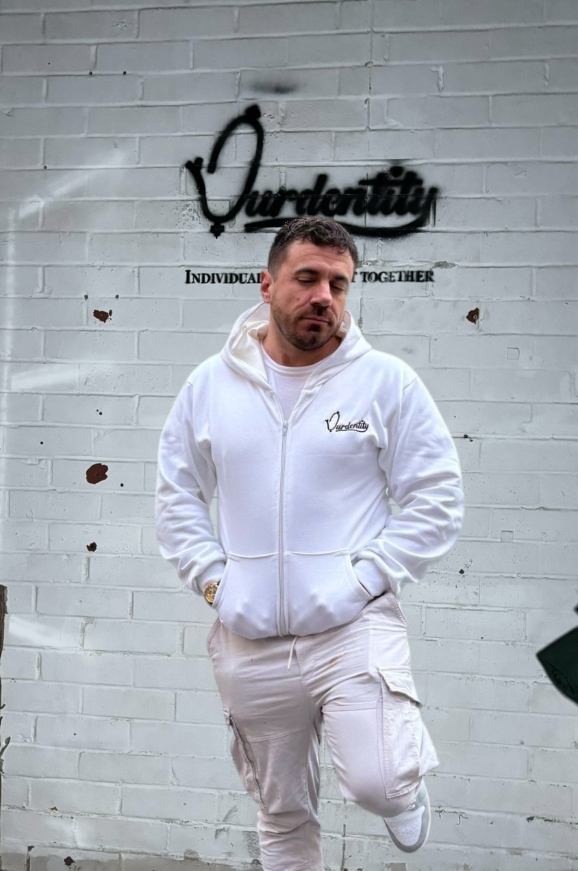 Satin Lined White Hoodie