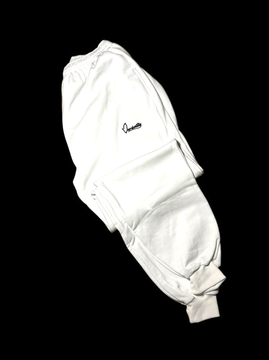 White Cuffed Tracksuit Bottoms