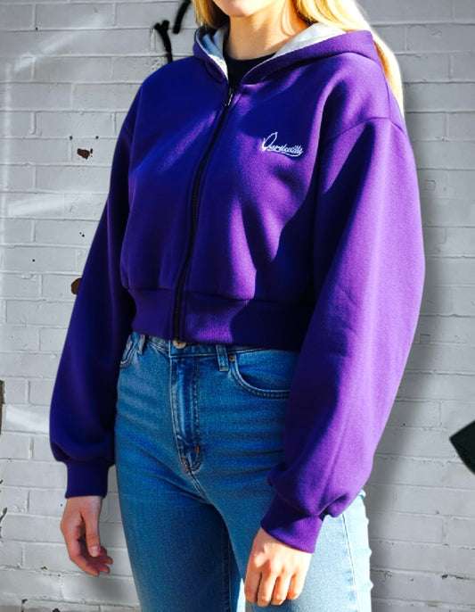 Purple Luxe Crop Hoodie