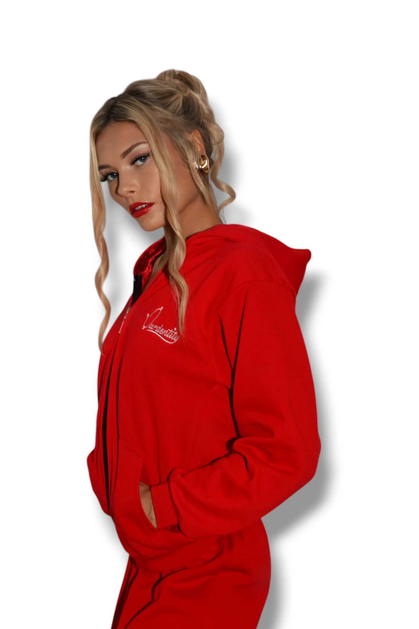 Satin Lined Red Hoodie