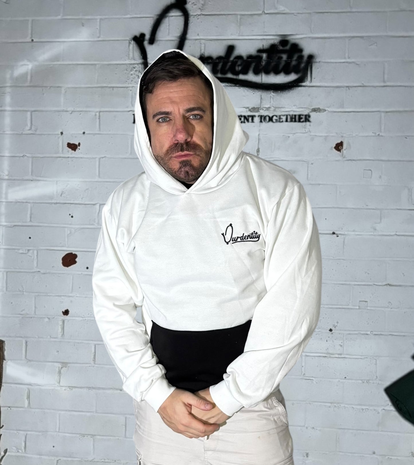 Signature White and Black Hoodie