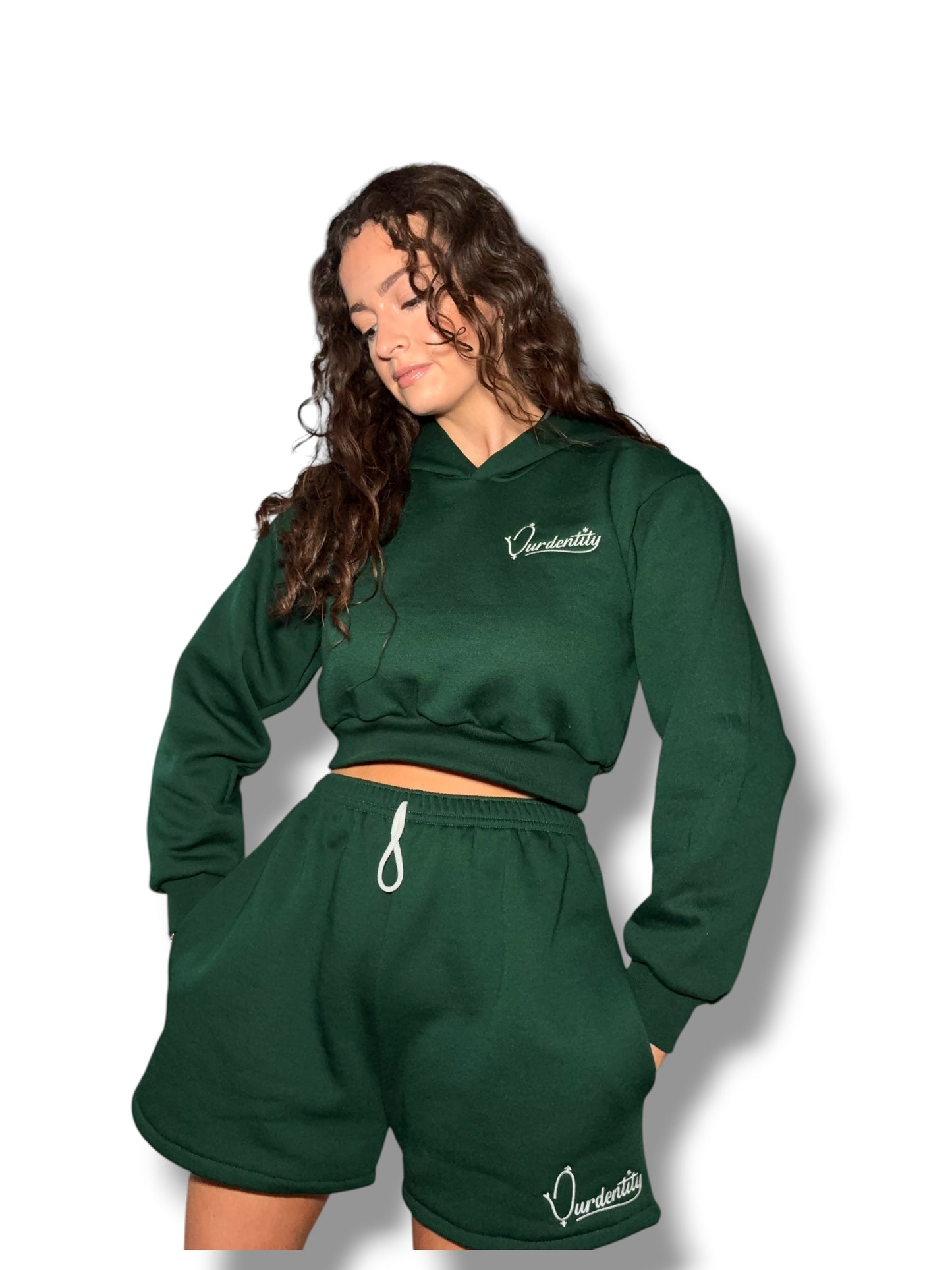 Forest Green Loungewear Set with our Signature Satin Lined Hood