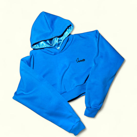 Sky Blue Crop Overhead Hoodie