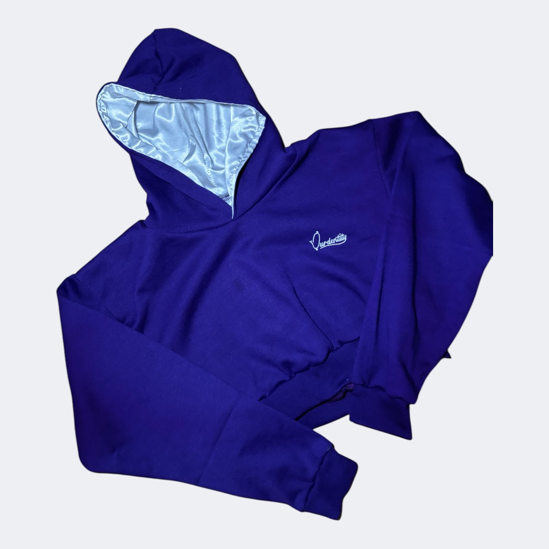 Royal Blue Crop Overhead Hoodie