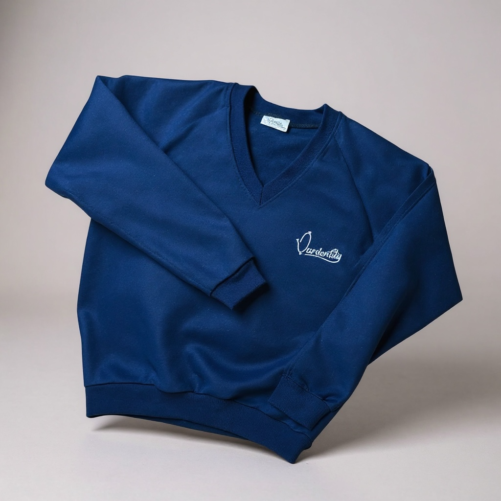 Navy Blue V Neck Jumper