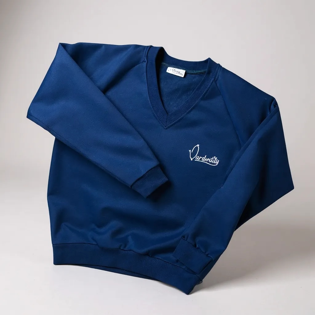 Navy Blue V Neck Jumper