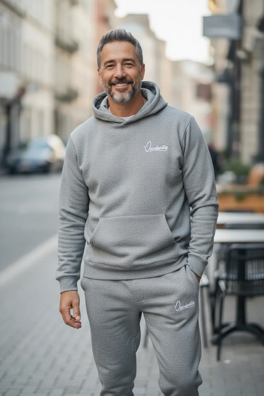 Smoke Grey Overhead Cuff Bottom Tracksuit
