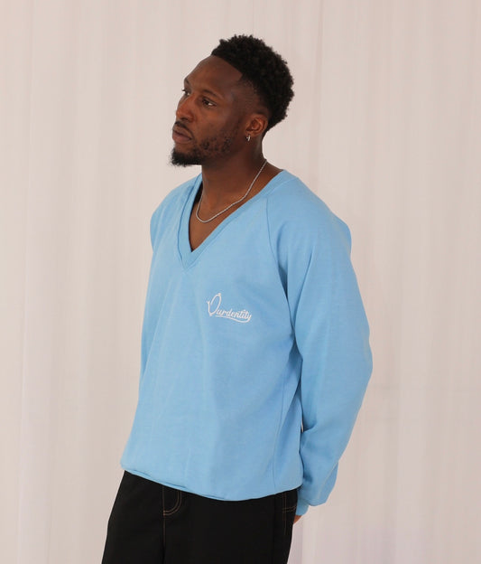 Sky Blue V Neck Jumper