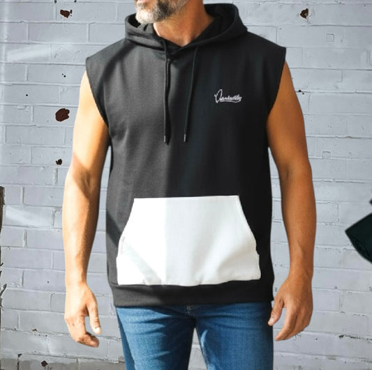 Black and White Signature Gym Hoodie